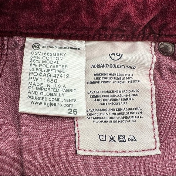 AG Adriano Goldschmied The Boot Crop Velvet Flare Crop in Gooseberry - Picture 11 of 11